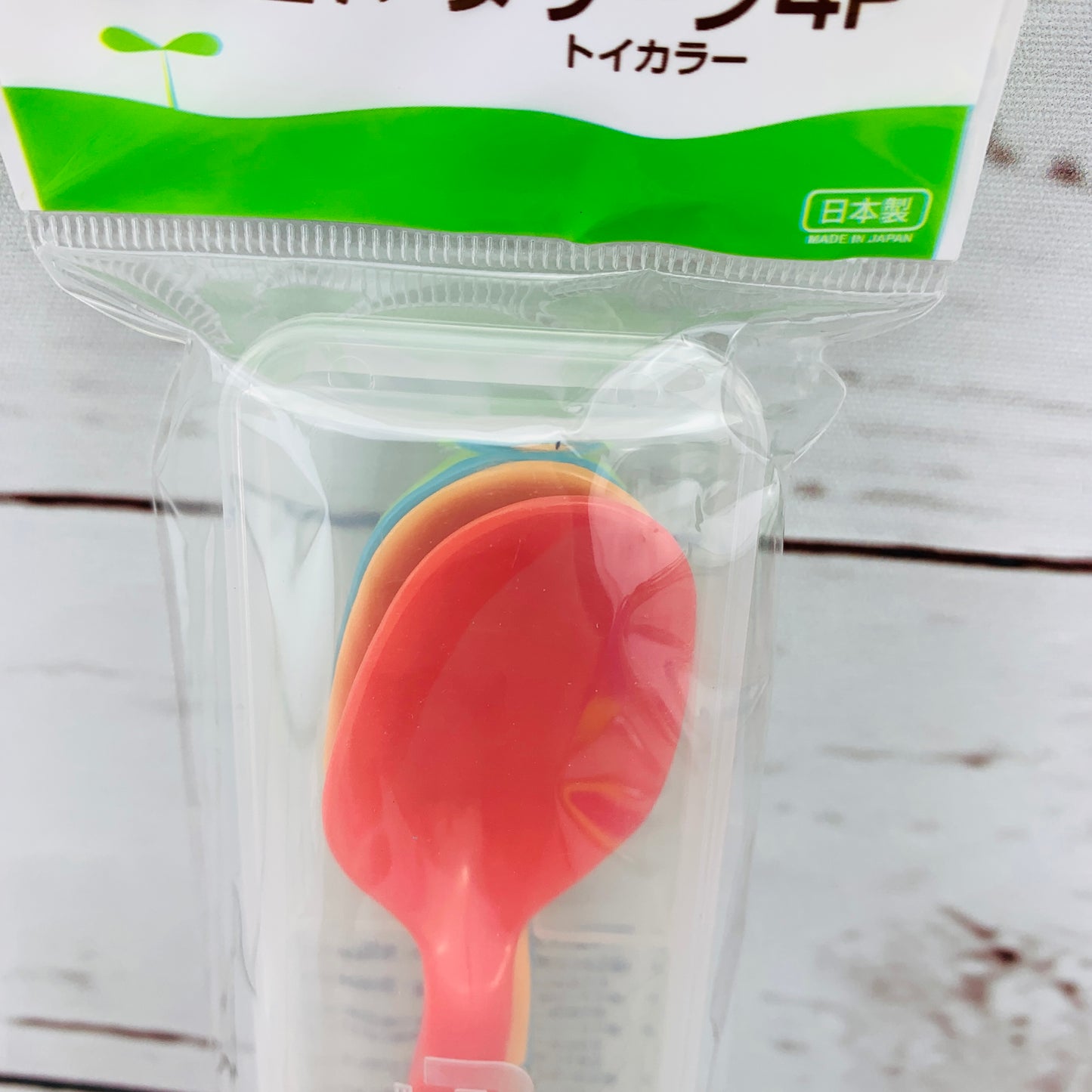 inomata Picnica plastic spoon 4pk with storage case