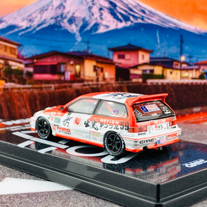 INNO64 JDM Collection HONDA CIVIC EF9 IDEMITSU MOTION - TEMPLE RACING IN64-EF9-JDM05