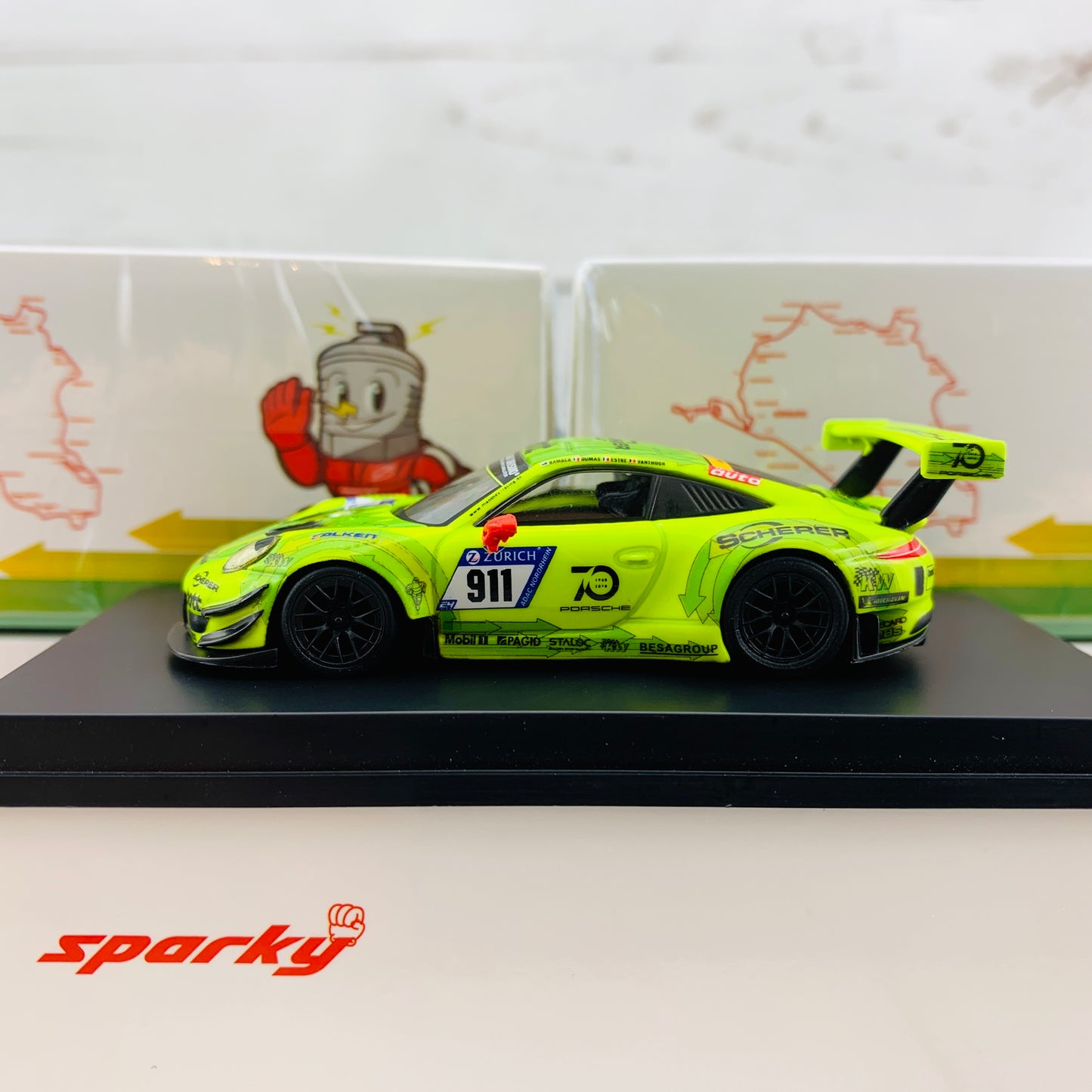 Sparky 1/64 PORSCHE 911 GT3 R NO.911 MANTHEY RACING POLE POSITION 24H NÜRBURGRING 2018 K. ESTRE - R. DUMAS - L. VANTHOOR - E. BAMBER Y118