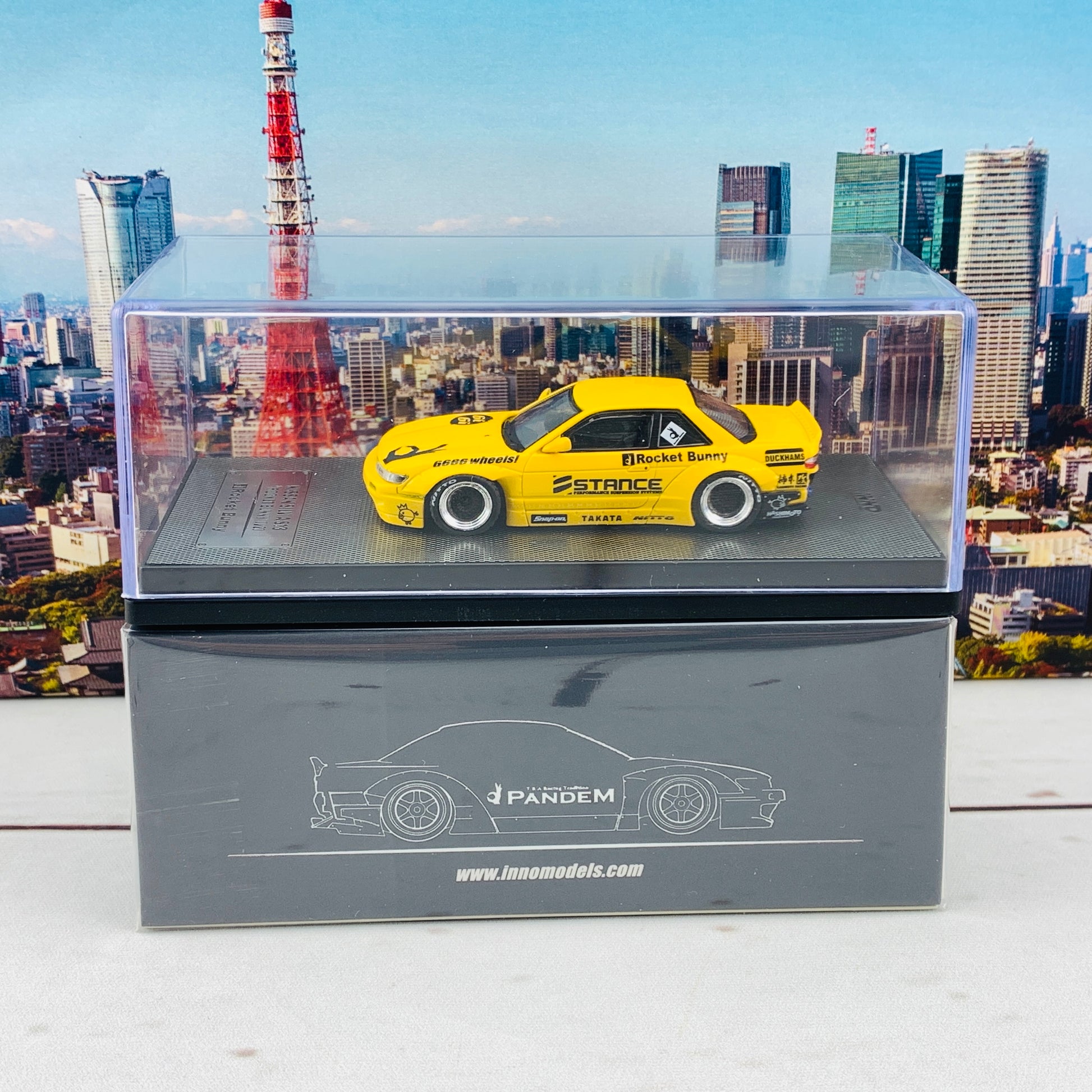 INNO64 1/64 NISSAN SILVIA S13 ROCKET BUNNY V2 Yellow IN64-S13V2-YL