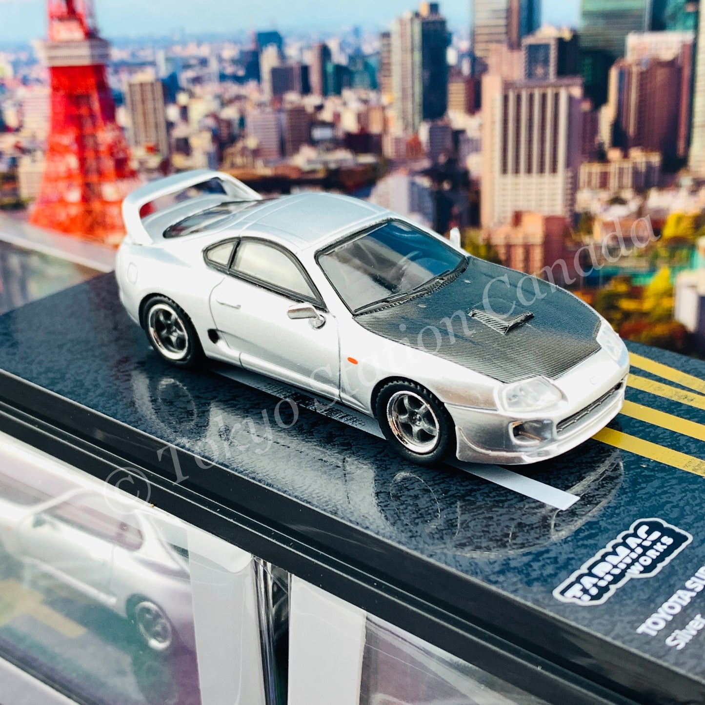 TARMAC WORKS 1/64 HOBBY64 Toyota Supra Silver Limited to 1248pcs T64-011-SG