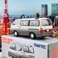 Tomytec Tomica Limited Vintage Neo 1/64 Toyota Hiace Wagon 2.4 Super Custom Limited 1992 White/Brown LV-N208a