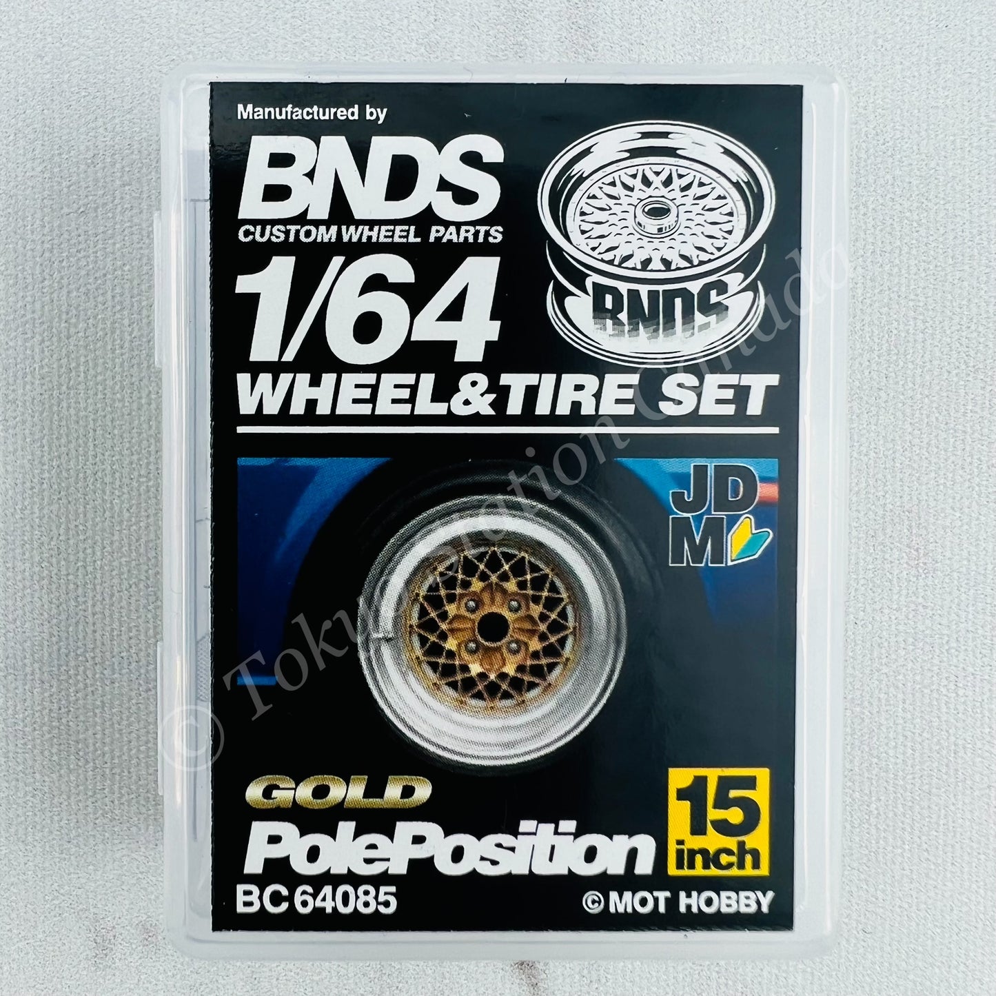 BNDS 1/64 Alloy Wheel & Tire Set Pole Postion GOLD BC64085