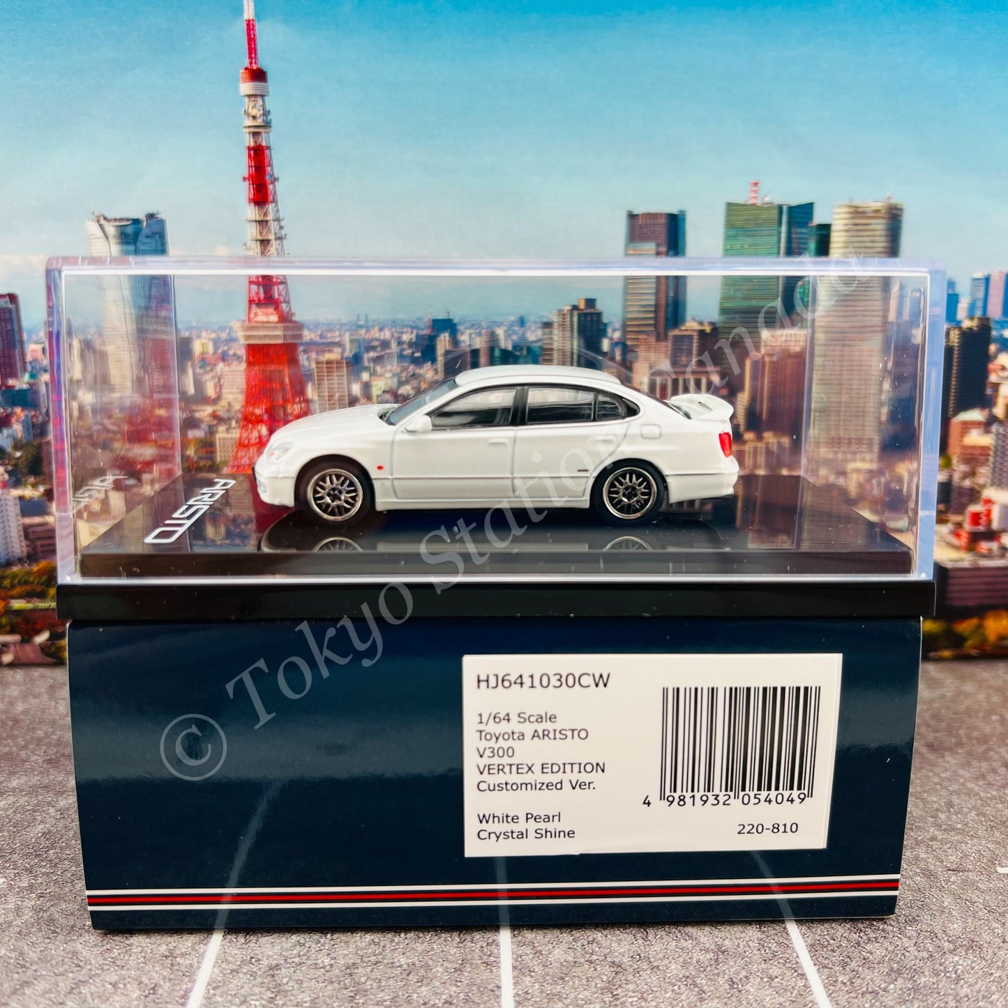 HOBBY JAPAN 1/64 Toyota ARISTO V300 VERTEX EDITION Customized Version White Pearl HJ641030CW