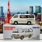 Tomytec Tomica Limited Vintage Neo 1/64 Toyota Hiace Wagon Living Saloon EX 2002 Type (White/Beige) LV-N216a