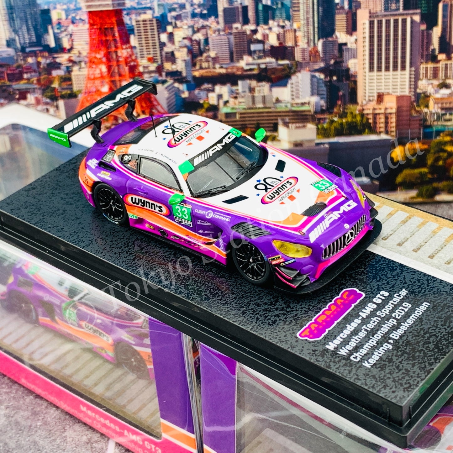 Tarmac Works HOBBY64 Collection 1/64 Mercedes-AMG GT3 WeatherTech SportsCar Championship 2019 Keating / Bleekemolen T64-008-19WSC33