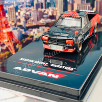 INNO64 1/64 NISSAN SUNNY "HAKOTORA" Pickup Truck  "ADVAN" Concept Livery WITH EXTRA WHEELS IN64-HKT-AD