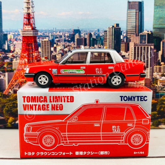 Tomytec Tomica Limited Vintage Neo 1/64 TOYOTA CROWN COMFORT HK TAXI CITY RED Hong Kong Exclusive