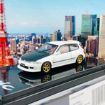 HOBBY JAPAN 1/64 Honda Civic EG6 Customized Version Carbon Bonnet WHITE HJ641017CBW