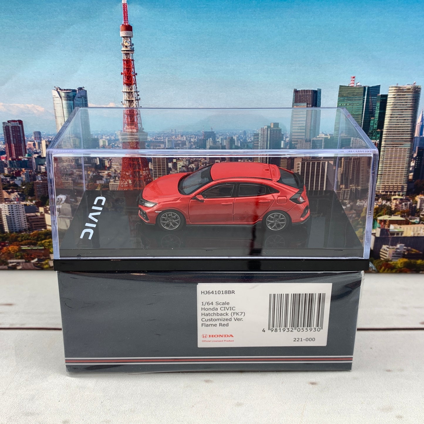 HOBBY JAPAN 1/64 Honda CIVIC Hatchback FK7 Flame Red Customized Version HJ641018BR