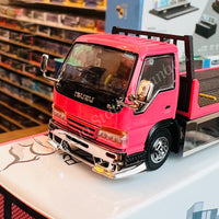 PEAKO64 1/64 Peako Model & YES Flatbed Tow Truck PINK 63508