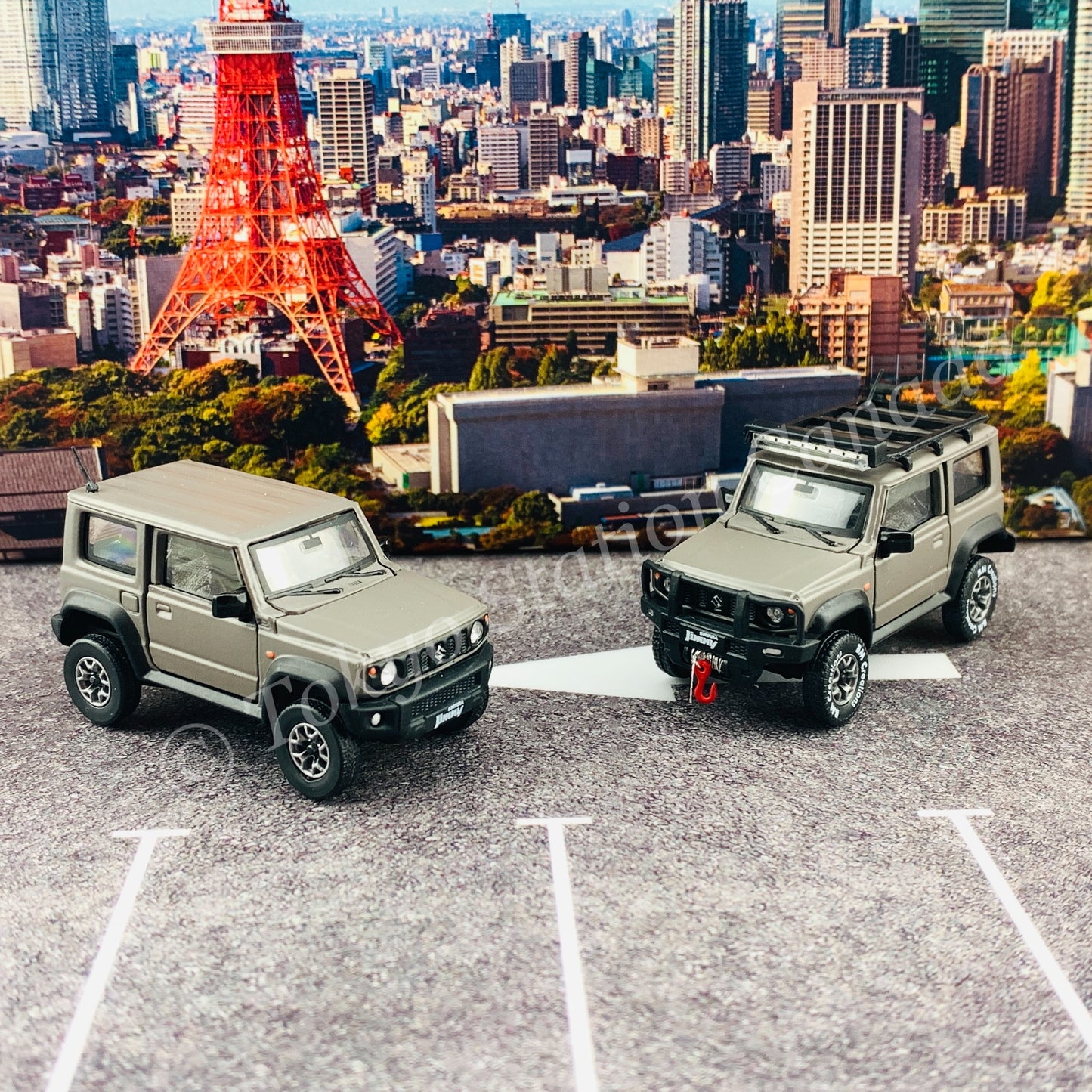 BM CREATIONS JUNIOR 1/64 Suzuki Jimny SIERRA JB74 with Accessory Pack Matt Grey LHD 64B0035