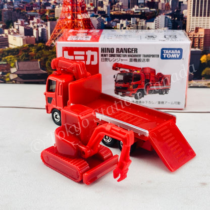 TOMICA 30 Hino Ranger Heavy Construction Machinery Transporter