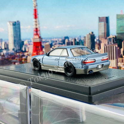 INNO64 1/64 NISSAN SILVIA S13 PANDEM ROCKET BUNNY V1  Two-Tones Blue/Grey Metallic IN64-S13V1-2TBG