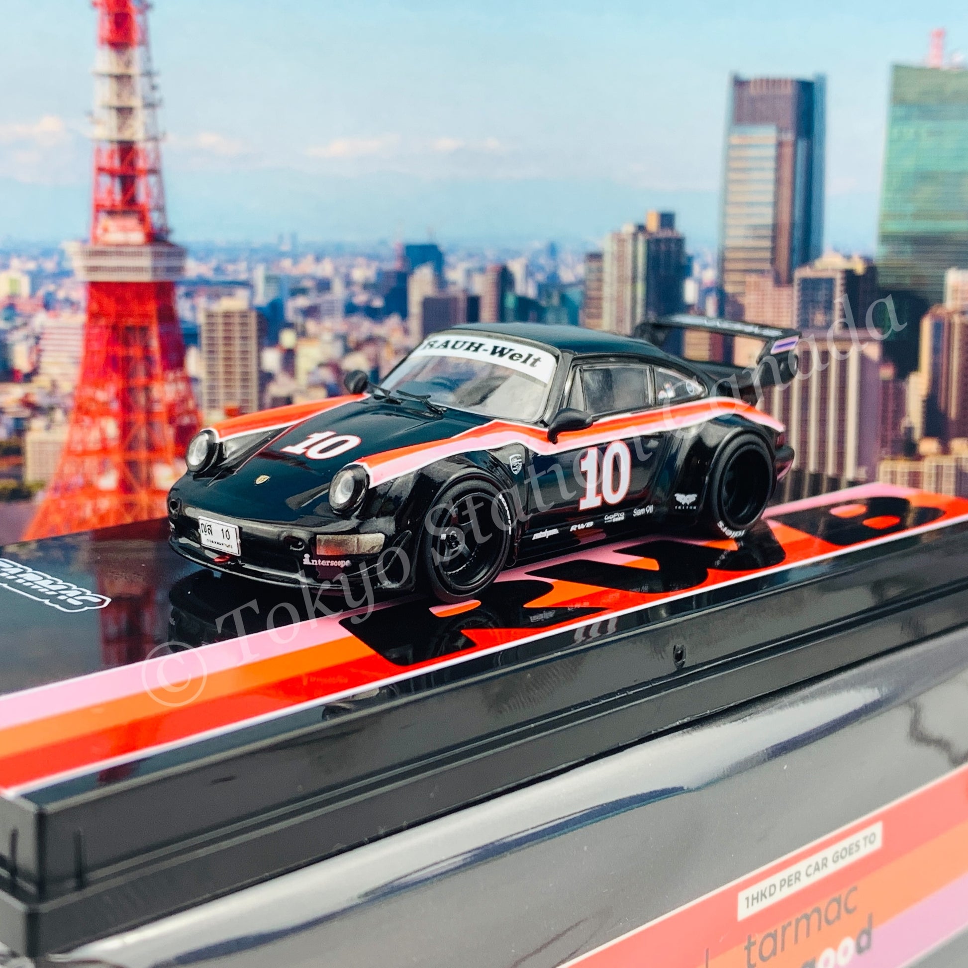 Tarmac Works 1/64 RWB 964 Black #10 - Thailand Special Edition - HOBBY64 T64-037-THA 