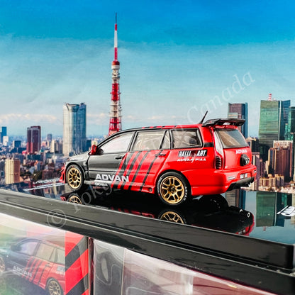 INNO64 1/64 MITSUBISHI LANCER EVOLUTION IX Wagon "ADVAN" Livery With Race Car Interior IN64-EVO9W-ADRA