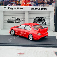 Peako64 1/64 Mitsubishi 2006 Lancer Evolution IX with 3D-Paper Car Park (RED) 63051