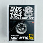 BNDS 1/64 Alloy Wheel & Tire Set MST MT10 SILVER BC64088