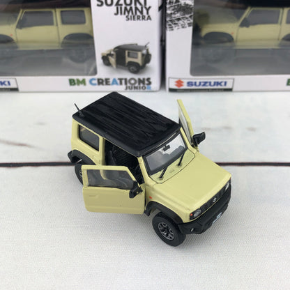 BM Creations 1/64 Suzuki Jimny Sierra (JB74) RHD - Chiffon Ivory Metallic/Bluish Black Pearl 3 Top 64B0001