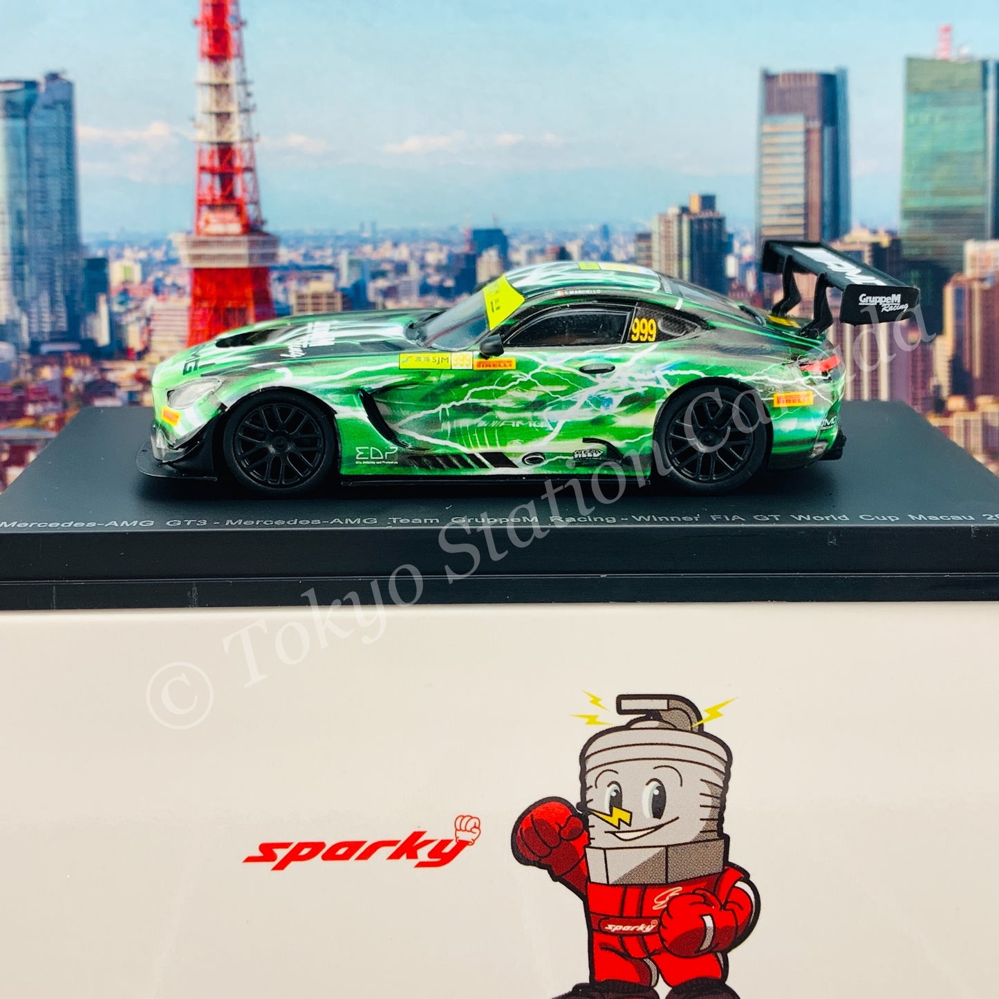 Sparky 1/64 MERCEDES-AMG GT3 NO.999 MERCEDES-AMG TEAM GRUPPEM RACING WINNER FIA GT WORLD CUP MACAU 2019 RAFFAELE MARCIELLO Y165