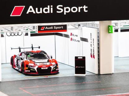 Tarmac Works 1/64 Pit Garage Diorama - Audi Sport - DIORAMA64 T64D-001-AS Includes T64-007-18BGTA5 Audi R8 LMS Blancpain GT Series Asia 2018 