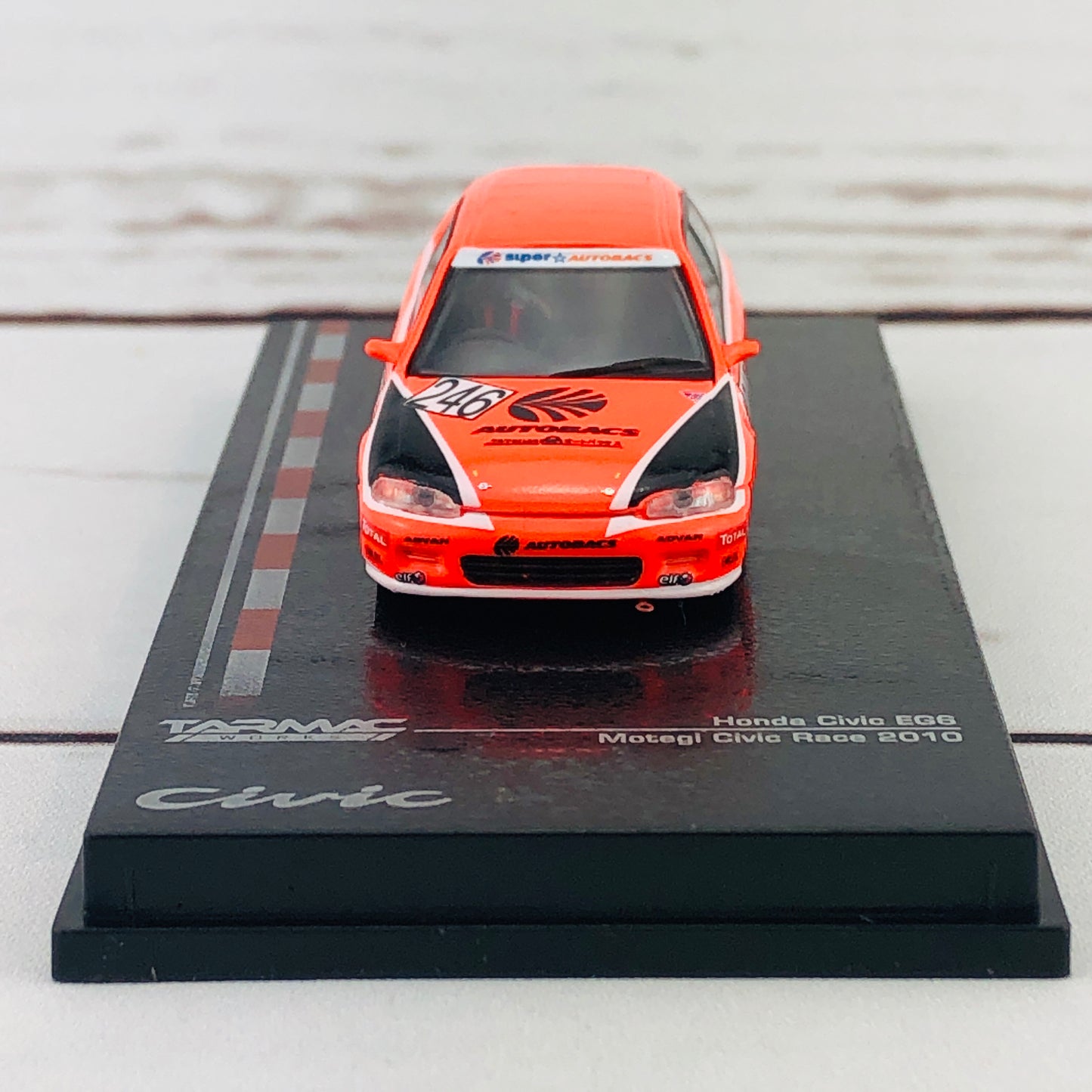 Tarmac Works 1/64 Honda Civic EG6 Motegi Civic Race 2010 #246 AUTOBACS T64-001-AB