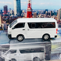 BM CREATIONS JUNIOR 1/64 Toyota 2015 Hiace KDH200V WHITE RHD with Extra Wheels, Lowering Parts and Body Kit 64B0142