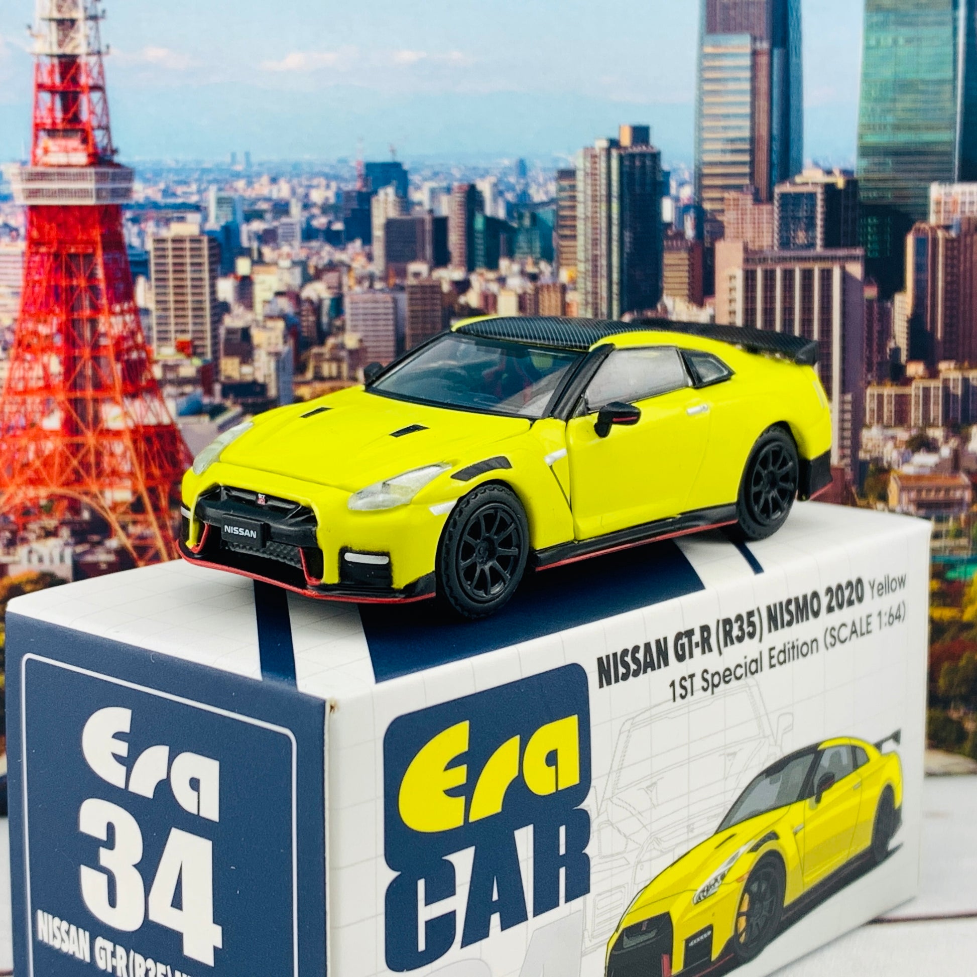 ERA CAR 34 1/64 Nissan GTR R35 NISMO 2020 Yellow 1ST Special Edition NS20GTRRF34