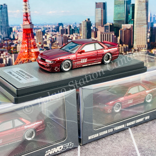 INNO64 1/64 NISSAN SILVIA S13 PANDEM ROCKET BUNNY V1 Red Metallic IN64-S13V1-RED