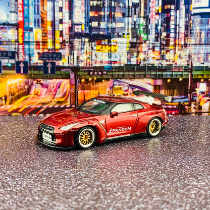 MINI GT 1/64 Pandem Nissan GTR R35 GT Wing Lava Red RHD MGT00092-R