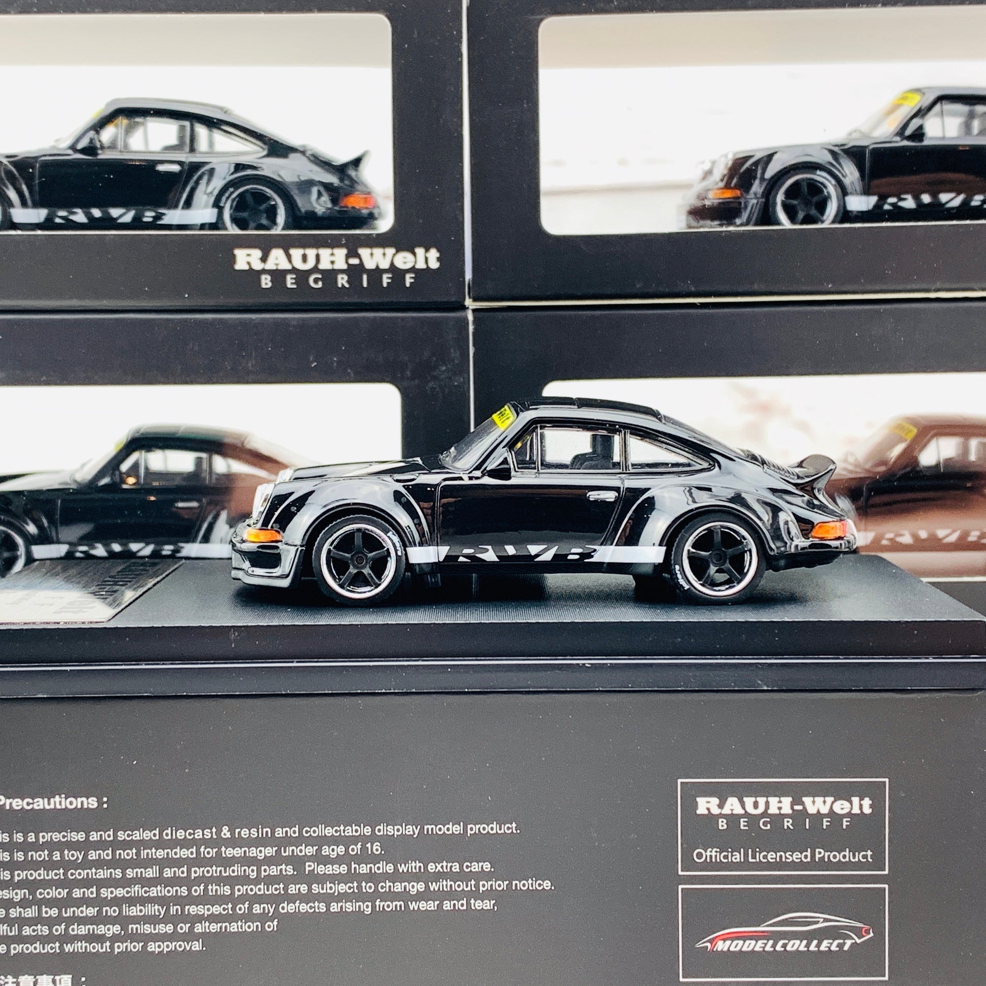 MODEL COLLECT 1/64 Porsche RWB 930 Ducktail Wing Black MC640002F