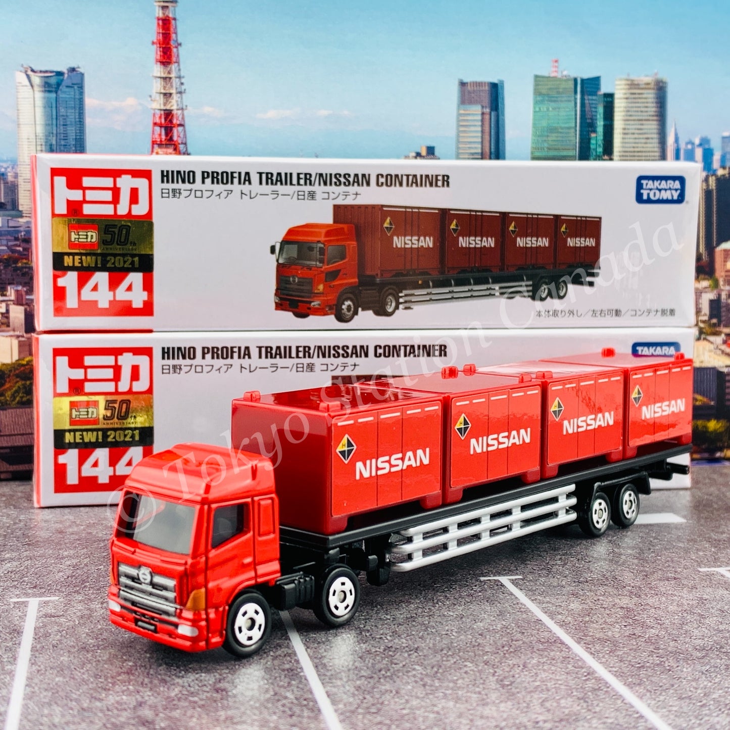 TOMICA 144 Hino Profia Trailer Nissan Container