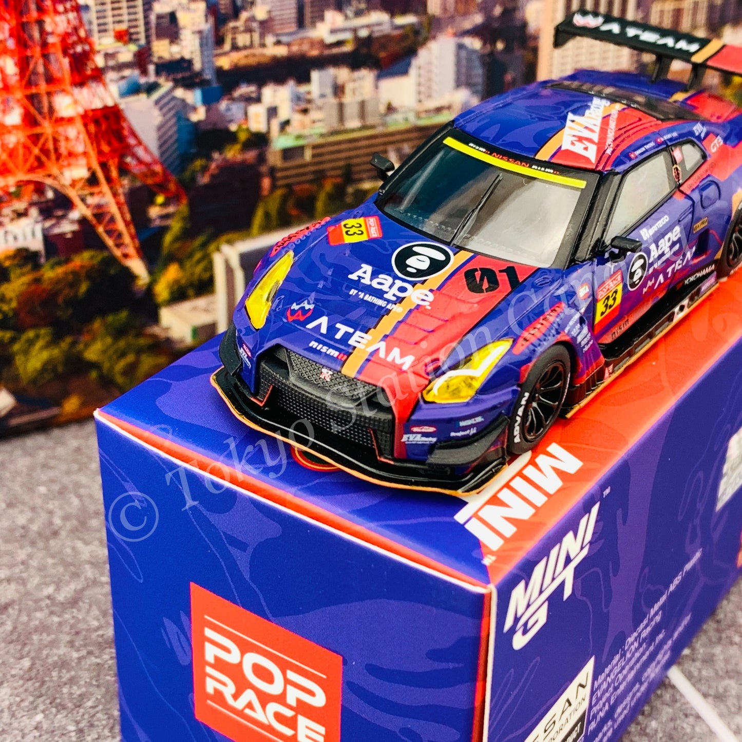 POPRACE x MINI GT 1/64 Nissan GT-R Nismo GT3 - EVA RT Test Type-01 X Works GT-R KAKUSEI (覚醒) - Nismo Festival 2019 MGT00173-L