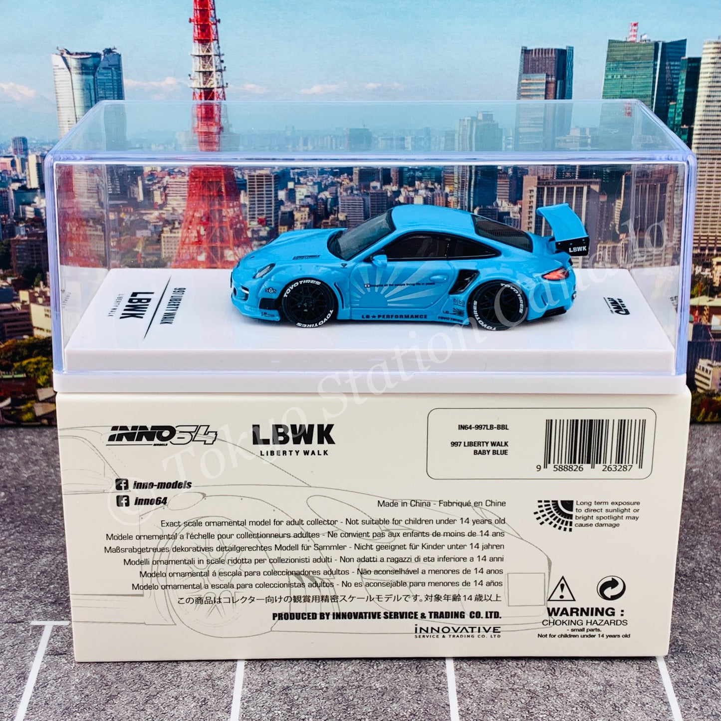 INNO64 1/64 997 LIBERTY WALK Baby Blue IN64-997LB-BBL