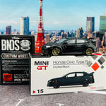 MINI GT 1/64 Honda Civic Type R (FK8) Crystal Black LHD with BNDS BC26405-RB wheels