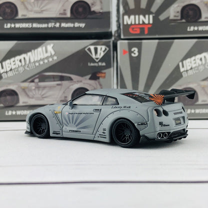 MINI GT 1/64 LIBERTYWALK LB★WORKS Nissan GTR (R35) Matte Grey - RHD MGT000003-R