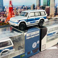 BM CREATIONS JUNIOR 1/64 Mitsubishi Pajero Super Exceed Silver with Blue Stripe LHD 64B0037