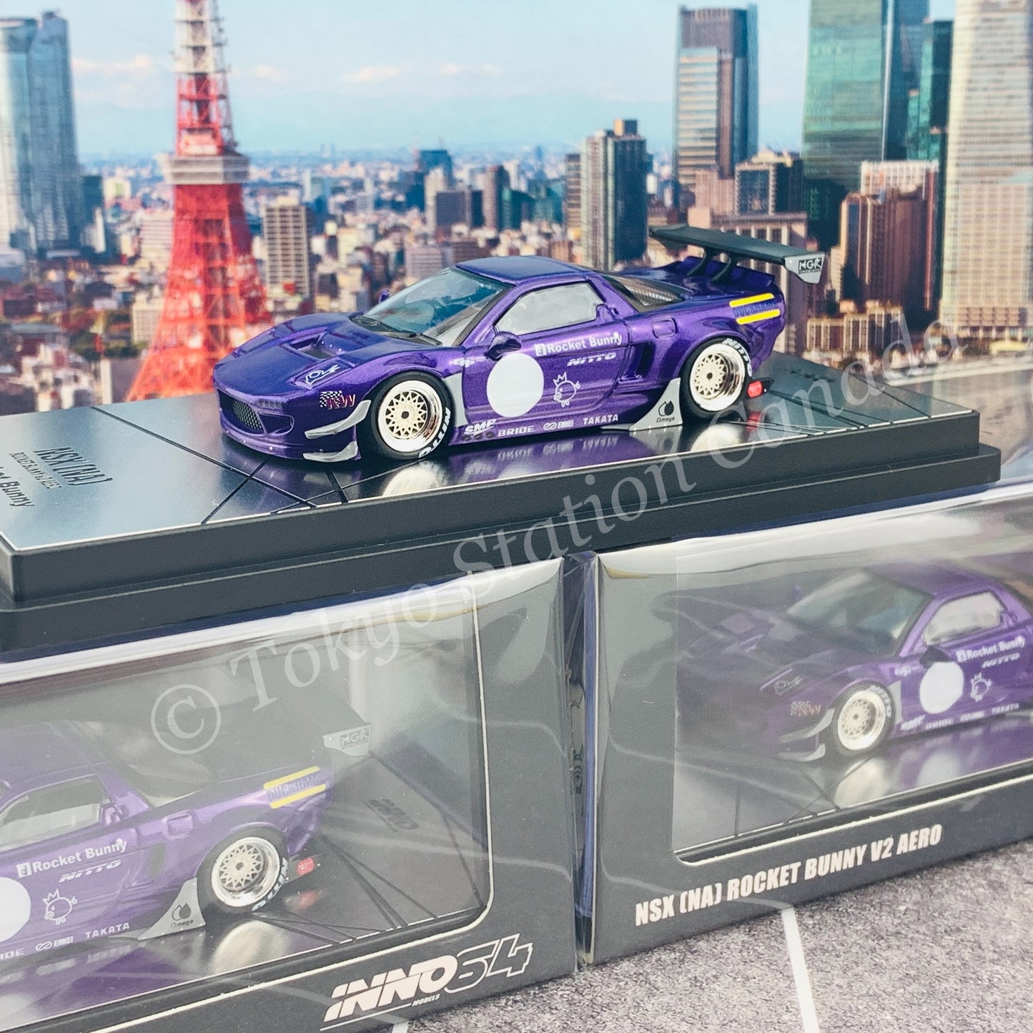 INNO64 1/64 NSX (NA) ROCKET BUNNY V2 AERO Metallic Purple IN64-NSXP-MP