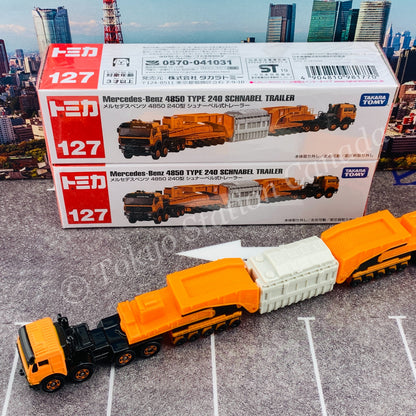 TOMICA 127 Mercedes-Benz 4850 TYPE 240 SCHNABEL TRAILER
