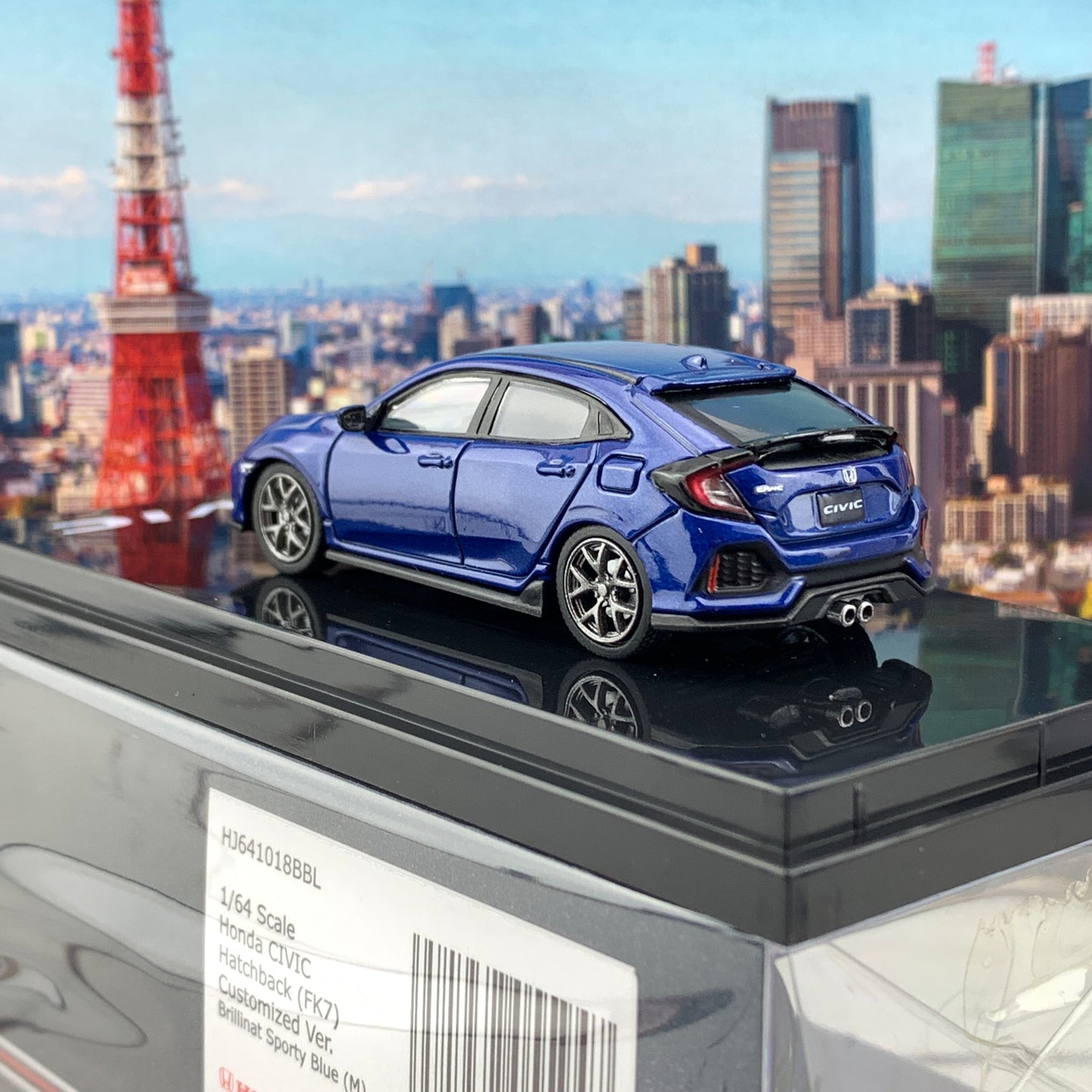HOBBY JAPAN 1/64 Honda CIVIC Hatchback FK7 Blue Metallic Customized Version HJ641018BL