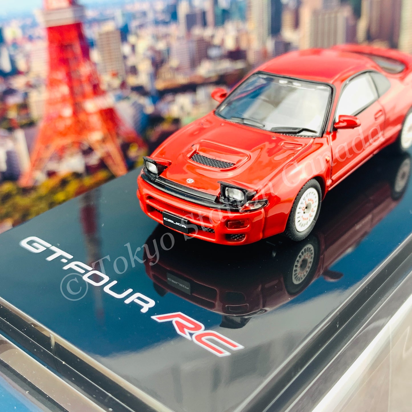HOBBY JAPAN 1/64 Toyota CELICA GT-FOUR RC ST185 Customized Version Dish Wheel Super Red II HJ641023CR