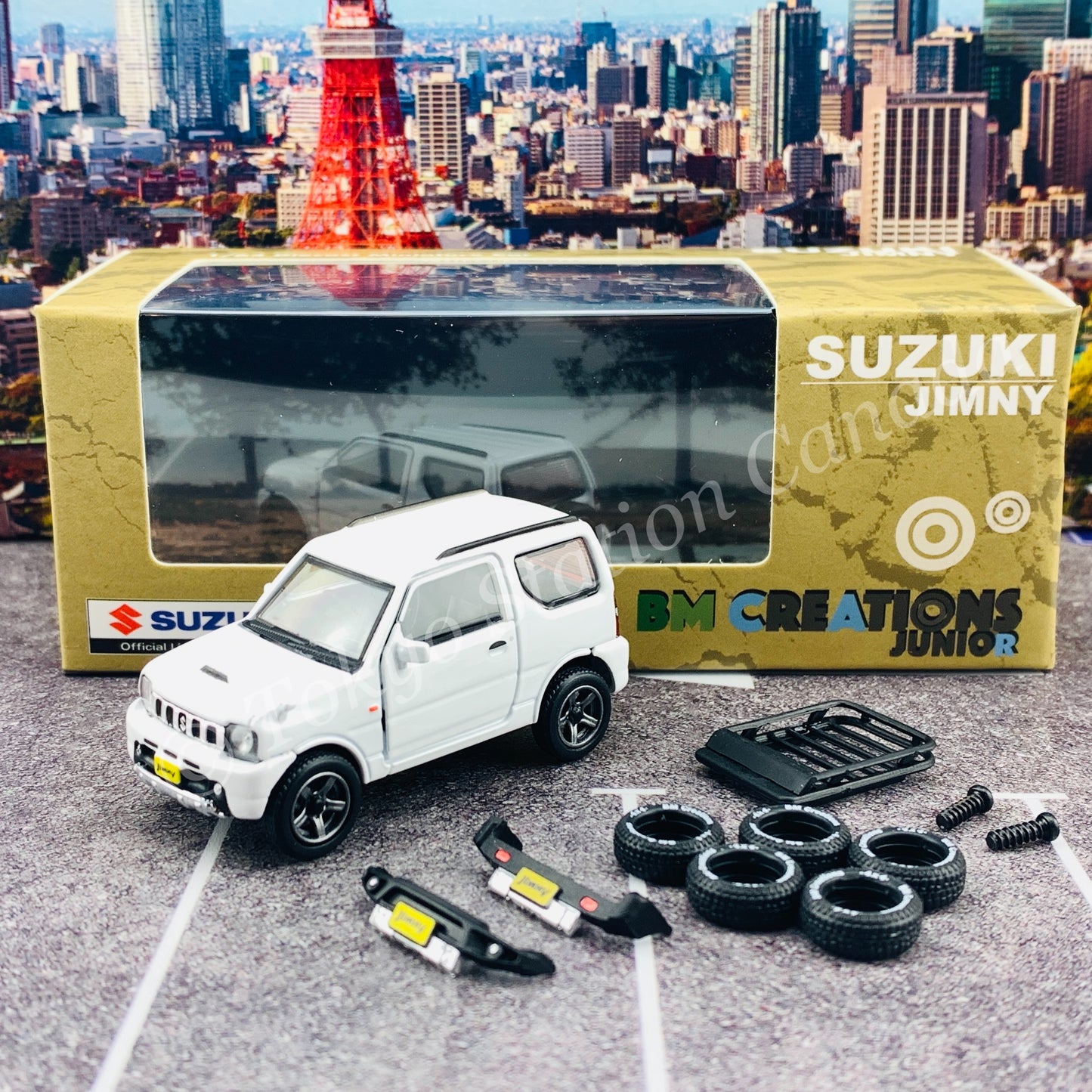 BM CREATIONS JUNIOR 1/64 Suzuki Jimny JB23 WHITE RHD (With Offroad Package) 64B0069