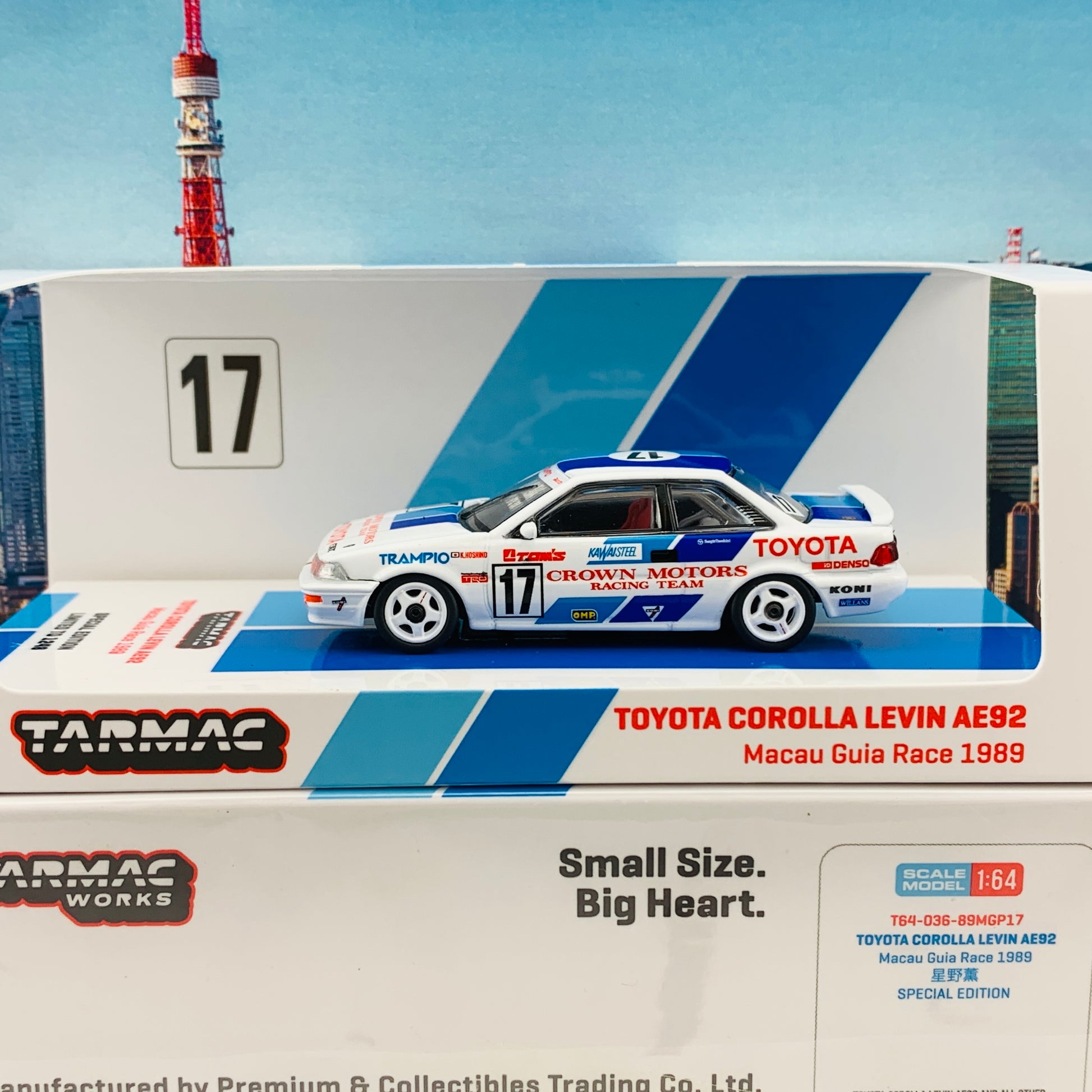 Tarmac Works 1/64 Toyota Corolla Levin AE92 Macau Guia Race 1989 #17 - Macau GP 2020 Special Edition - HOBBY64 T64-036-89MGP17