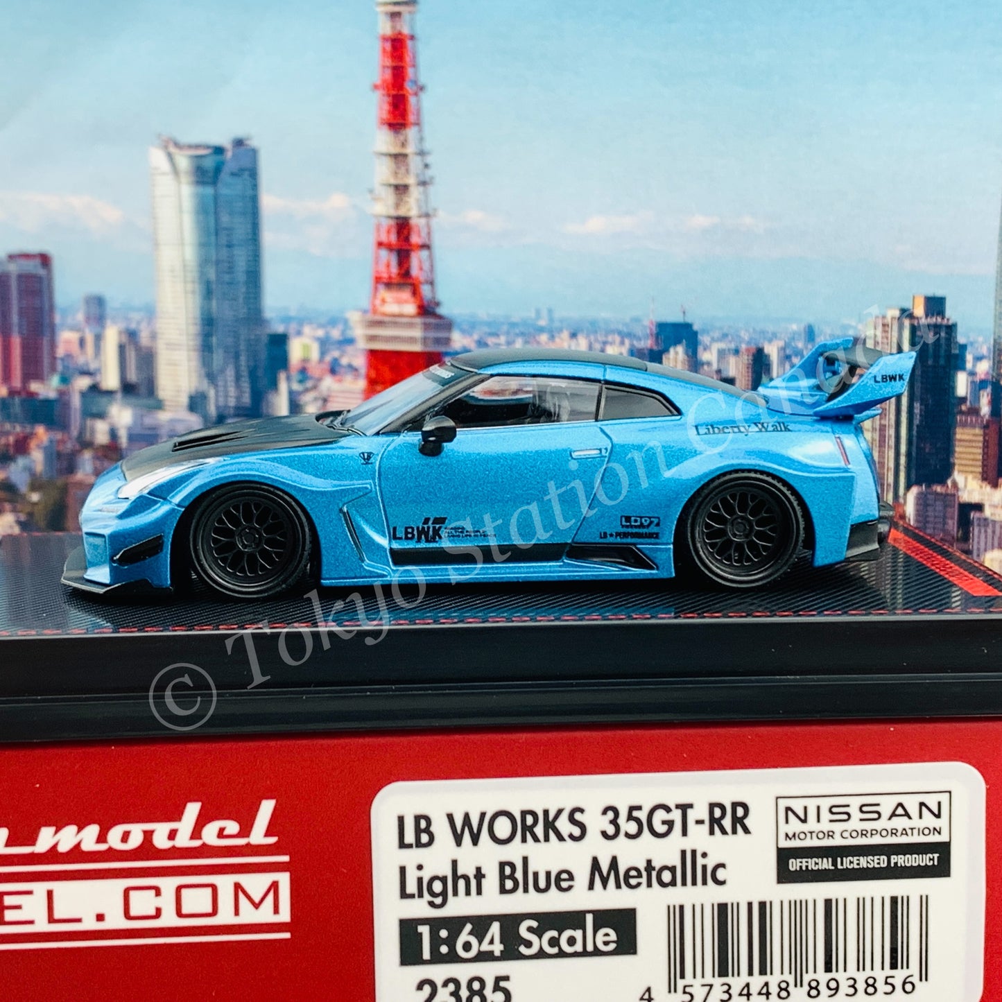 Ignition Model 1/64 LB-Silhouette WORKS GT Nissan 35GT-RR Light Blue Metallic IG2385