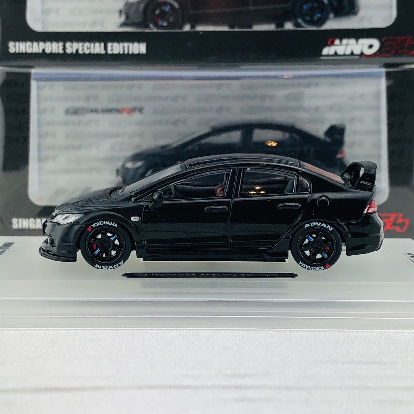 INNO64 1/64 HONDA CIVIC FD2 Mugen RR (Singapore Special Edition) IN64-FD2R-BLSG  **Limited Qty**