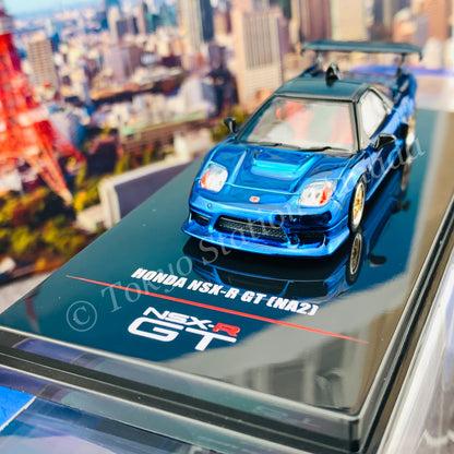 INNO64 1/64 HONDA NSX-R GT (NA2) Blue Chrome W/ Extra Wheels IN64-NSXGT-BLUCH