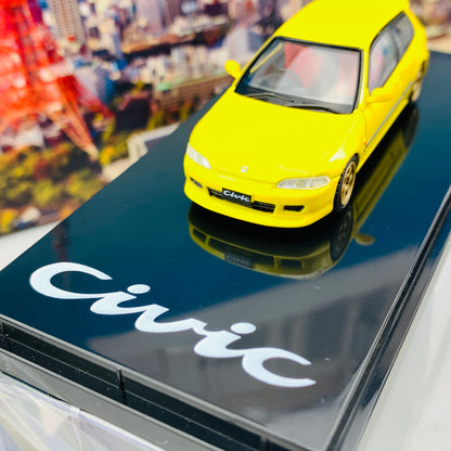 HOBBY JAPAN 1/64 Honda Civic EG6 Customized Version YELLOW HJ641017CY