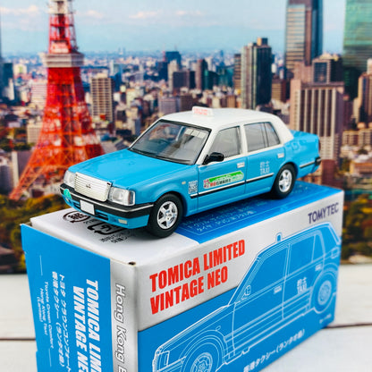 Tomytec Tomica Limited Vintage Neo 1/64 TOYOTA CROWN COMFORT HK TAXI LANTAU BLUE Hong Kong Exclusive