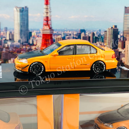 INNO64 1/64 HONDA CIVIC FERIO Vi-RS "JDM MOD VERSION" Metallic Orange With extra wheels and extra decals IN64-EKS-ORG