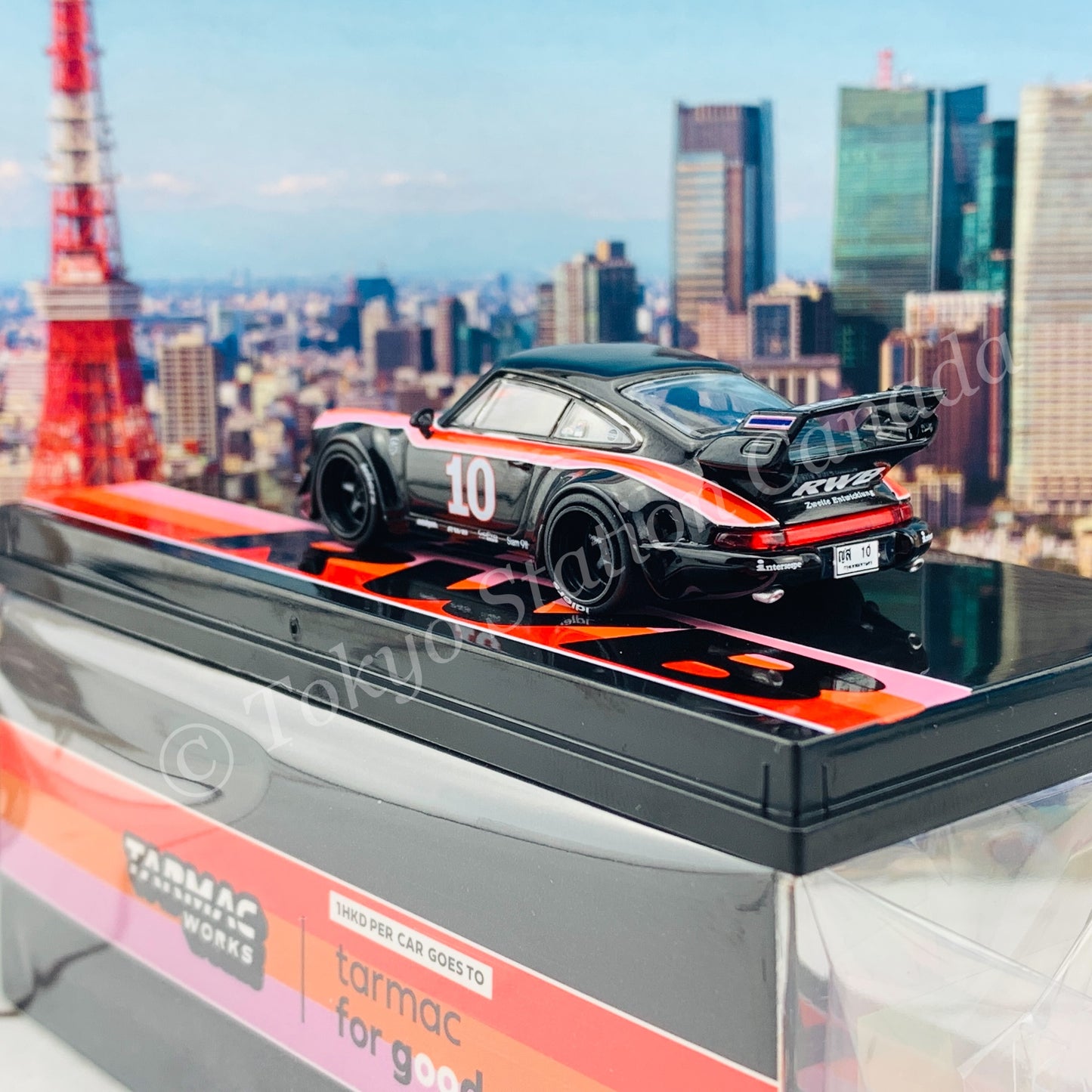 Tarmac Works 1/64 RWB 964 Black #10 - Thailand Special Edition - HOBBY64 T64-037-THA 